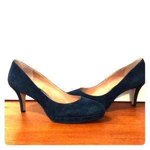 Vince Camuto “Desti” suede platform pump in Navy